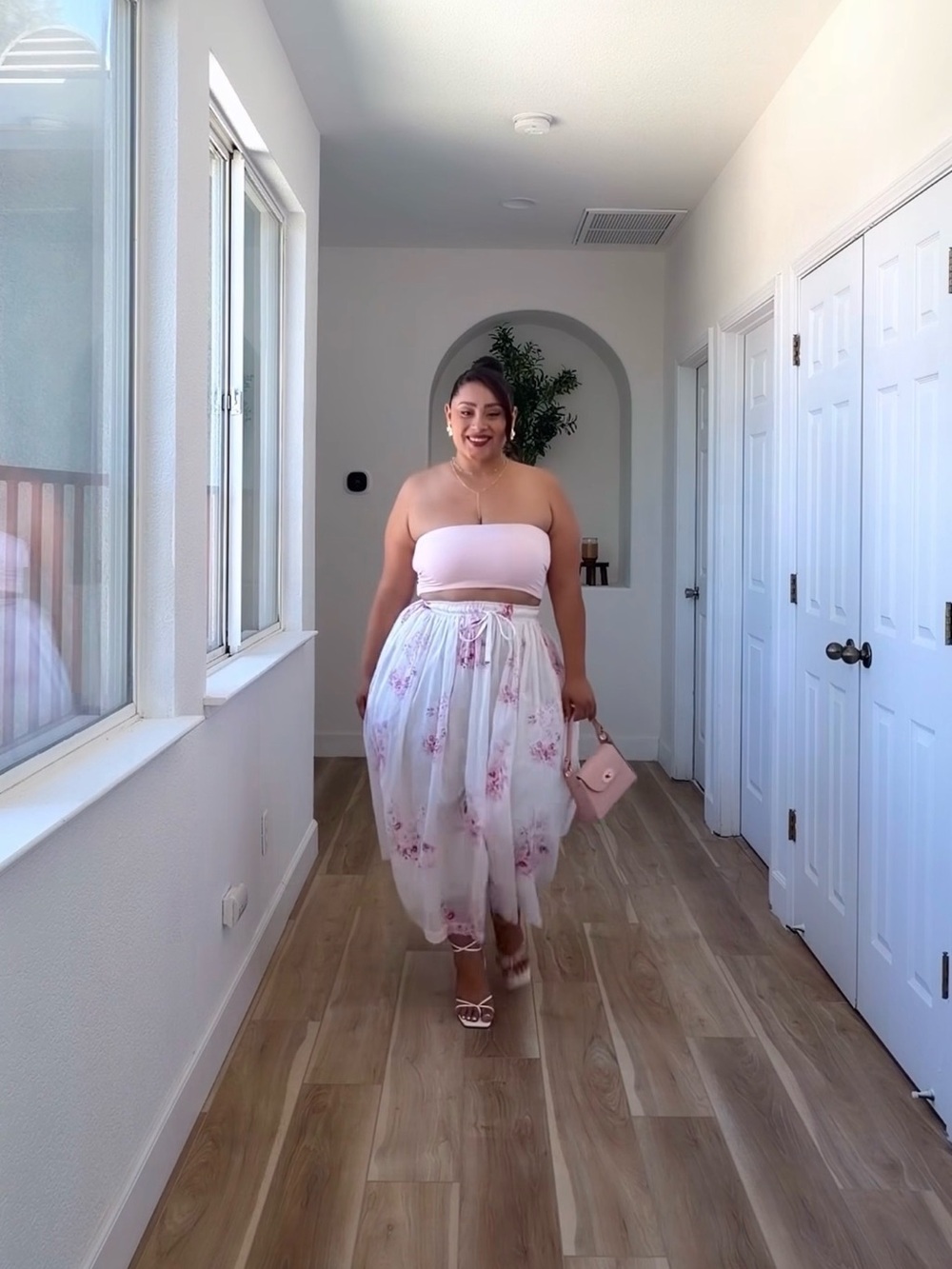 White pink skirt